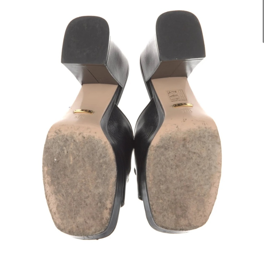 Gucci Black Leather Platform Mules - Picture 5 of 5